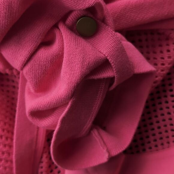 Nwot Fuchia Pink 💯% Cotton Knit Mech Cardigan Jacket with Pocket Detail Size Mp - Picture 6 of 11